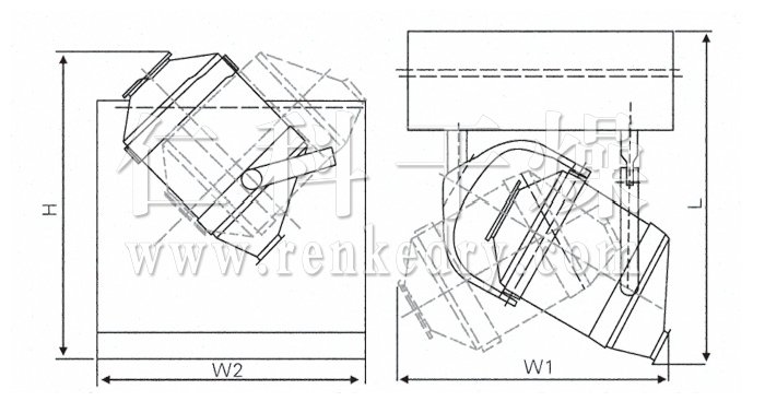 三维运动混合机结构示意图